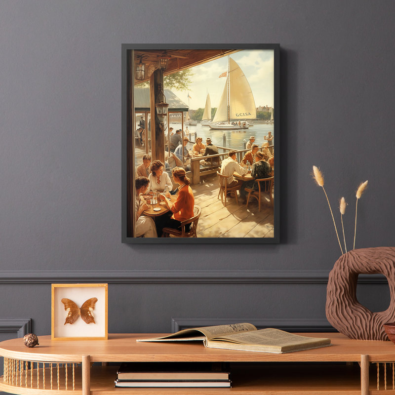 Série NAUTICAL DCxxi - reproduction encadrée de qualité supérieure - prête à être accrochée - aucun clou requis, Noir