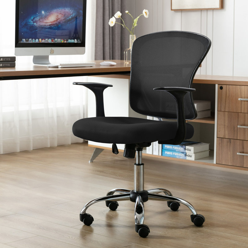 Mesh Office Chair, Black, Fixed