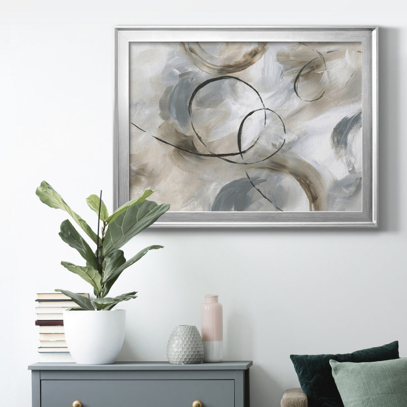 Allegro - Peinture sur toile encadrée, Argent, H 30,5 po x l 42,5 po x P 1,5 po