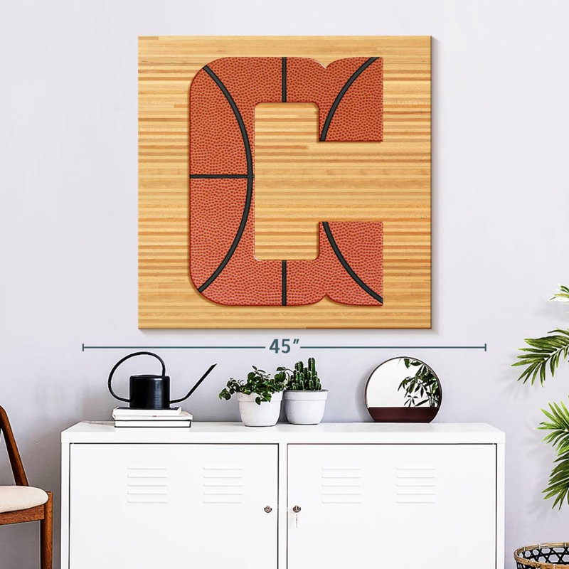 «Basketball C Alphabet» sur toile, H 33 po x l 33 po x P 1,25 po