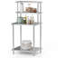 Table de préparation robuste en acier inoxydable avec tablette réglable à 2 niveaux - Table de travail commerciale avec tablette inférieure, fabrication en métal pour restaurant, cuisine à domicile, garage, buanderie, taille: 30 x 24 po