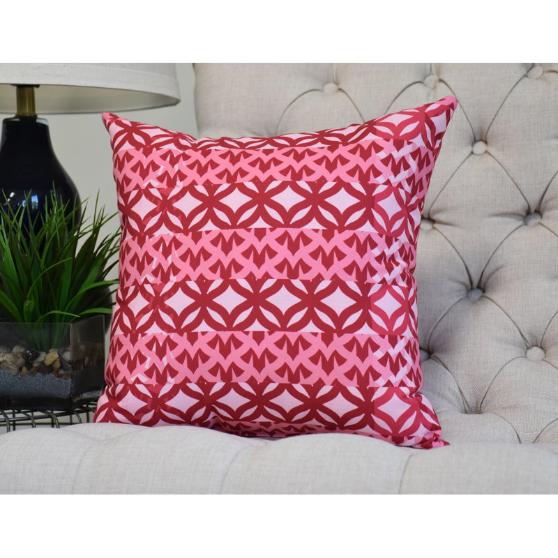 Housse et insert de coussin carré Nantucket, Rouge, H 18 po x l 18 po