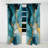 Turquoise Gold Infused Marble II - Modern Velvet Curtain - Room Darkening - 1 panel-107826230