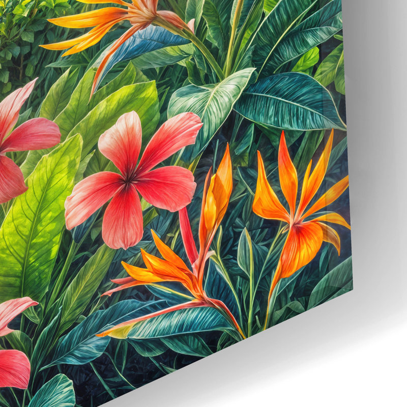 «Hawaii Lush Peinture» par Rey Klimt, art mural en verre acrylique, H 12 po x l 24 po
