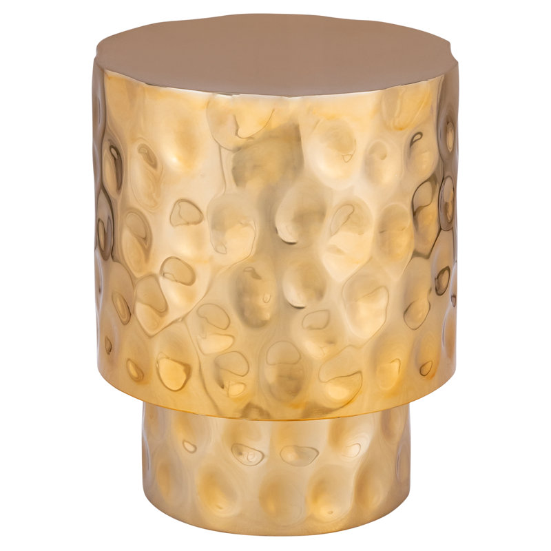 Bedingfield Hand-Hammered End Table Gold, Gold