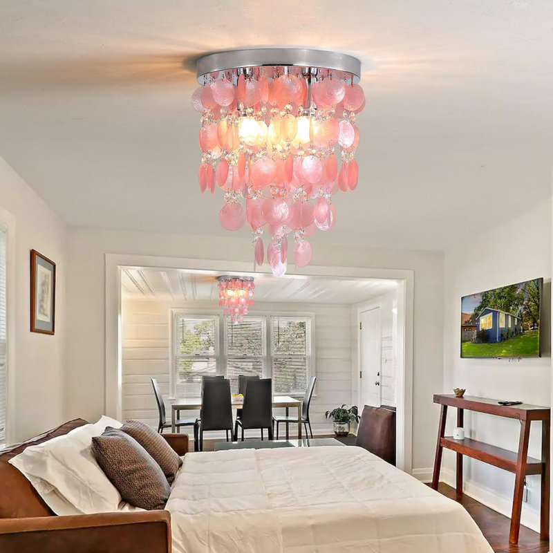 Modern Ceiling Chandelier, Pink