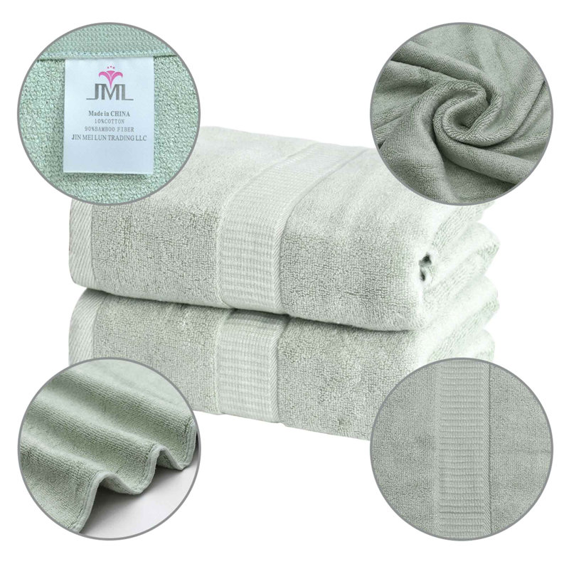Gerwalta Cotton Blend Midweight Bath Towel, Green