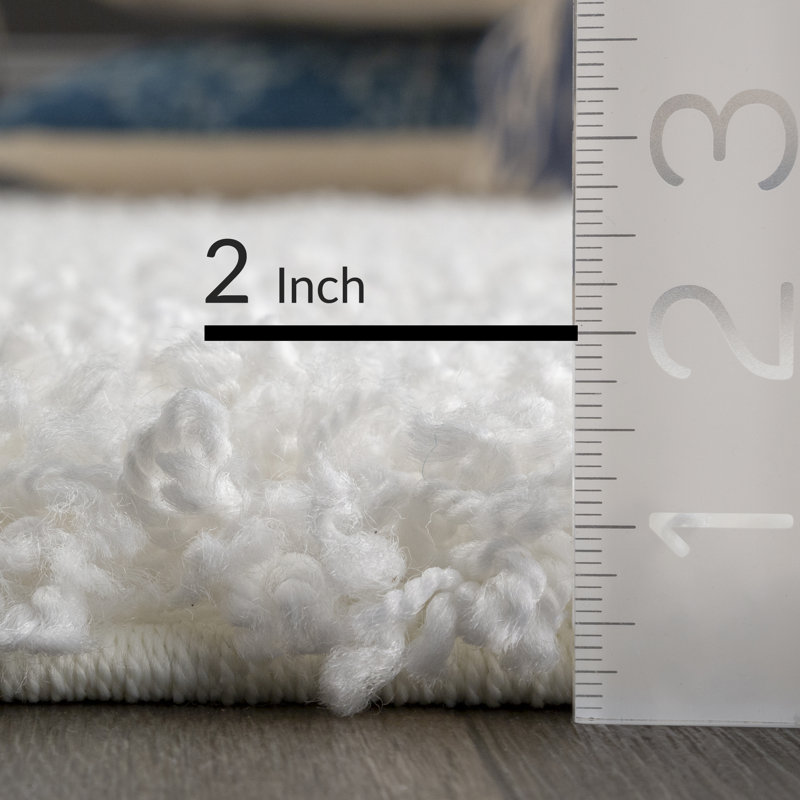 Gwenyth Solid Shag Area Rug, Rectangle 4' x 6', 1.2" Plush