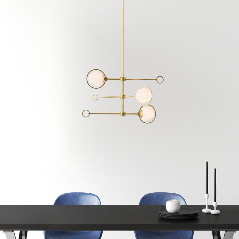 Clendon 3 - Light Dimmable Sputnik Modern Linear Chandelier