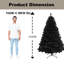 4ft to 12ft Black Artificial Christmas Tree, Metal Stand, Flame Resistant PVC and Easy Assembly-711397582