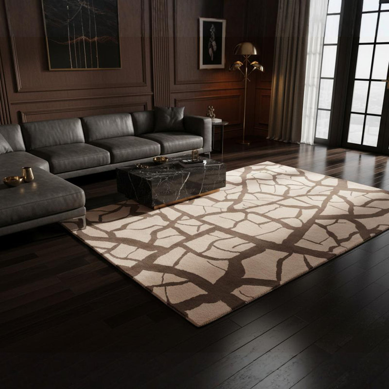 Tapis beige en laine touffeté à la main Ailey