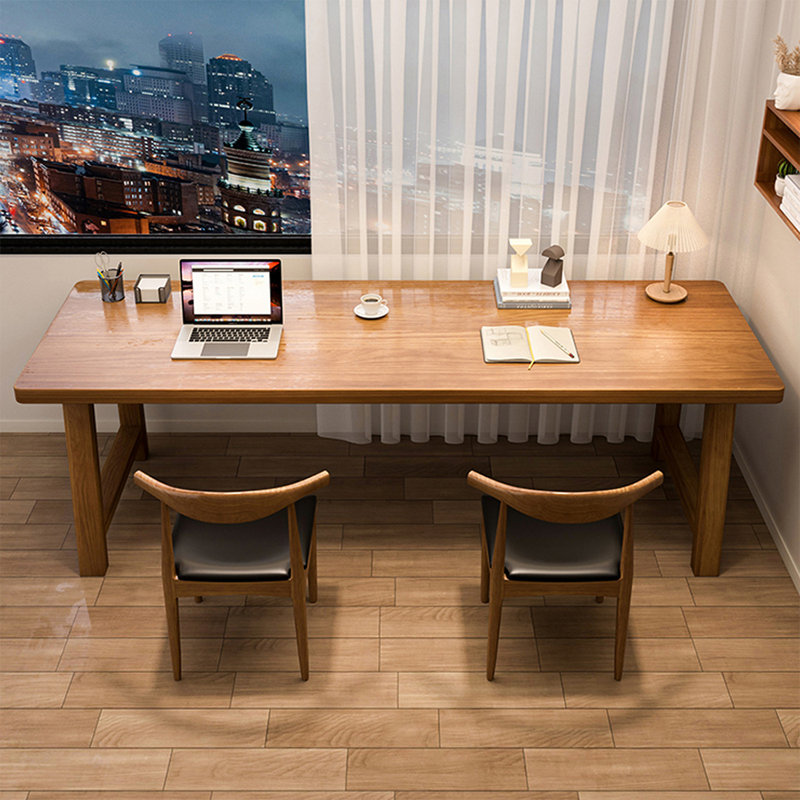 Walnut Rectangular Solid Wood Writing desk, 29.53"H*62.99"W*23.62"D