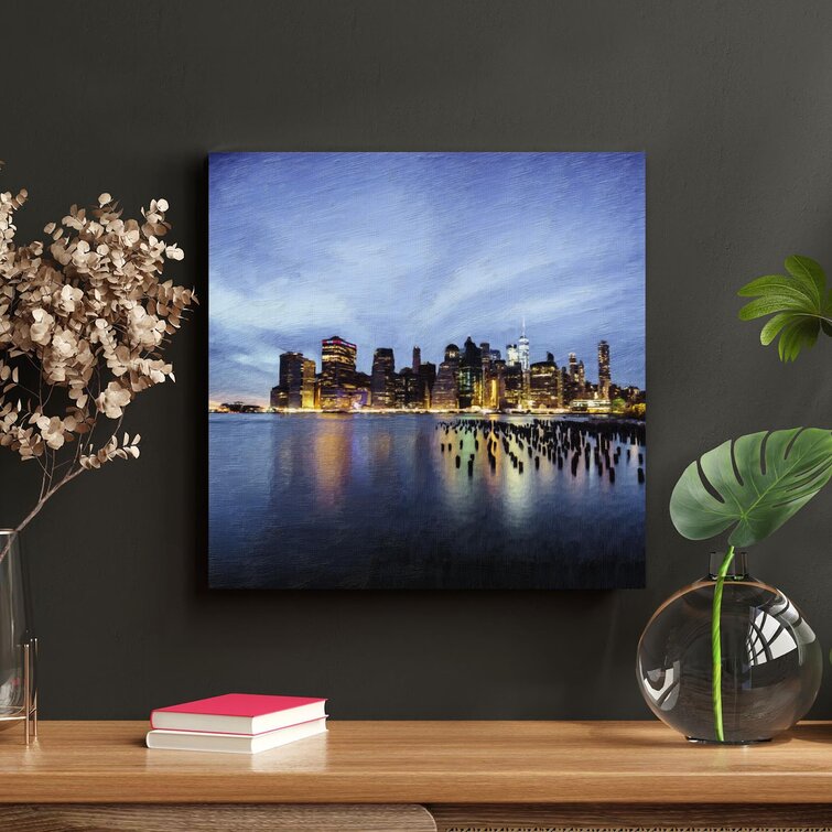Highland Dunes New York Cityscape Near Body Of Water On Canvas Painting ...