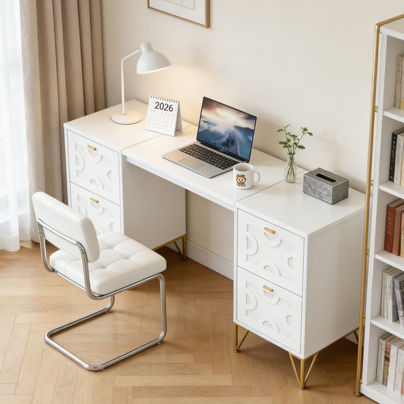 Bureau de bureau tendance, bureau d'ordinateur en bois, pratique