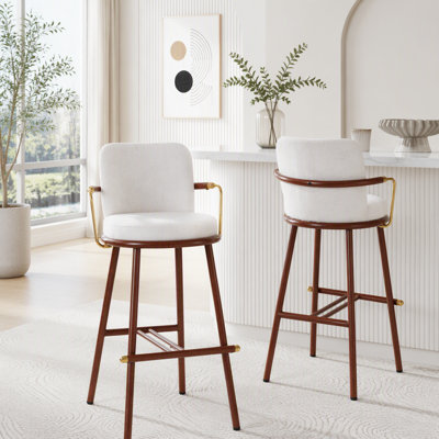 Tabouret d'intérieur rembourré avec structure en métal