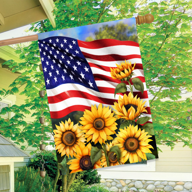 Drapeau américain des tournesols