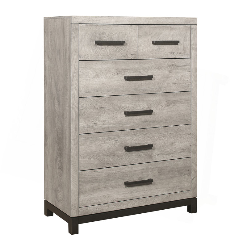 Commode de chambre à coucher deux tons 1 pièce avec 5 tiroirs de rangement
