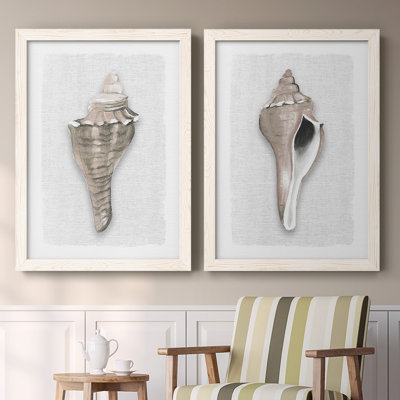 Sea Front Shell I - Toile encadrée de qualité supérieure - prête à être accrochée