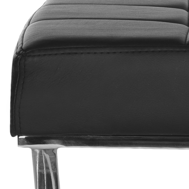Banc rembourré en similicuir Boldberg, Noir