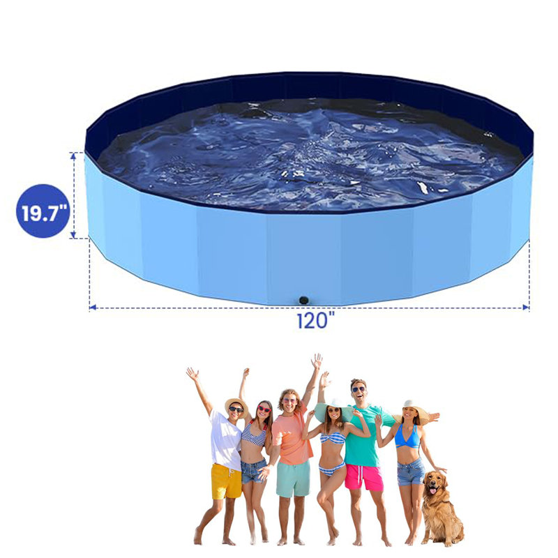 107" Foldable Dog Pool for Kids, L 10 pi x H 19,7 po