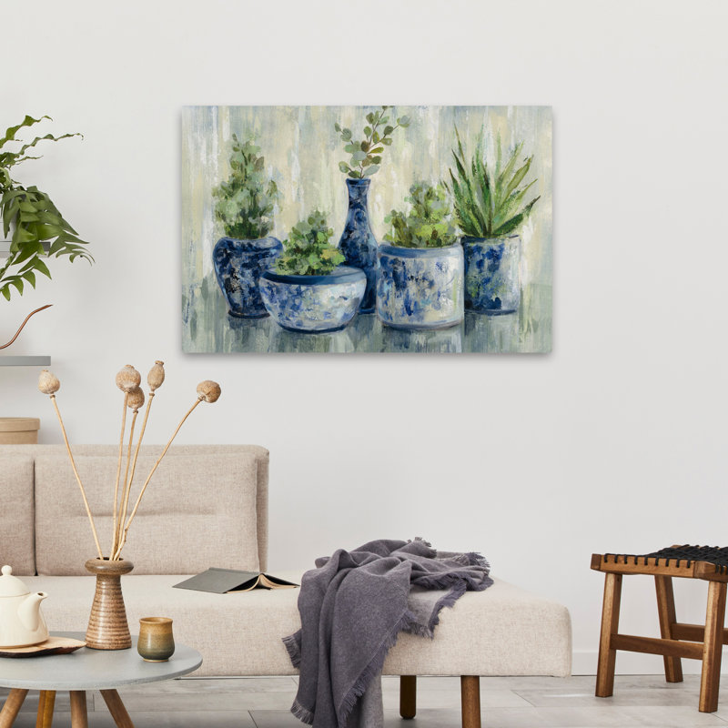 Plantes Chinoiserie - Bleu Chine Chinoiserie Global, H 36 po x l 24 po