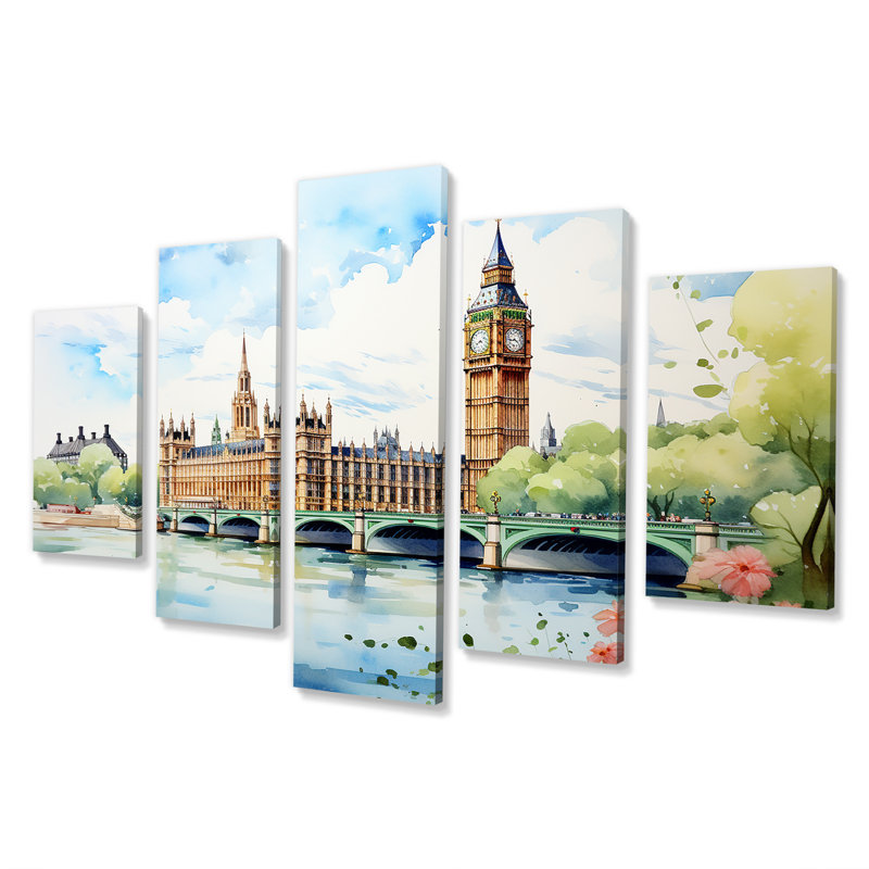  «Big Benlondon Skylines III - London Multipanel Wall Art, ensemble