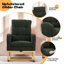 Chaise berçante d'appoint élégante et moderne avec pieds en bois massif, repose-pieds réglable, poche latérale et dossier haut-111986459