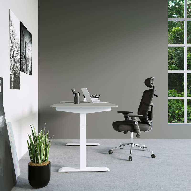 Executive High-Back Black Mesh Swivel Office Chair with Metal Base