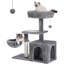 Arbre à chat pour petits chats d'intérieur, tour pour chat en peluche avec grand condo pour chat, hamac profond et poteau à griffer pour chat en sisal gris-1242740371