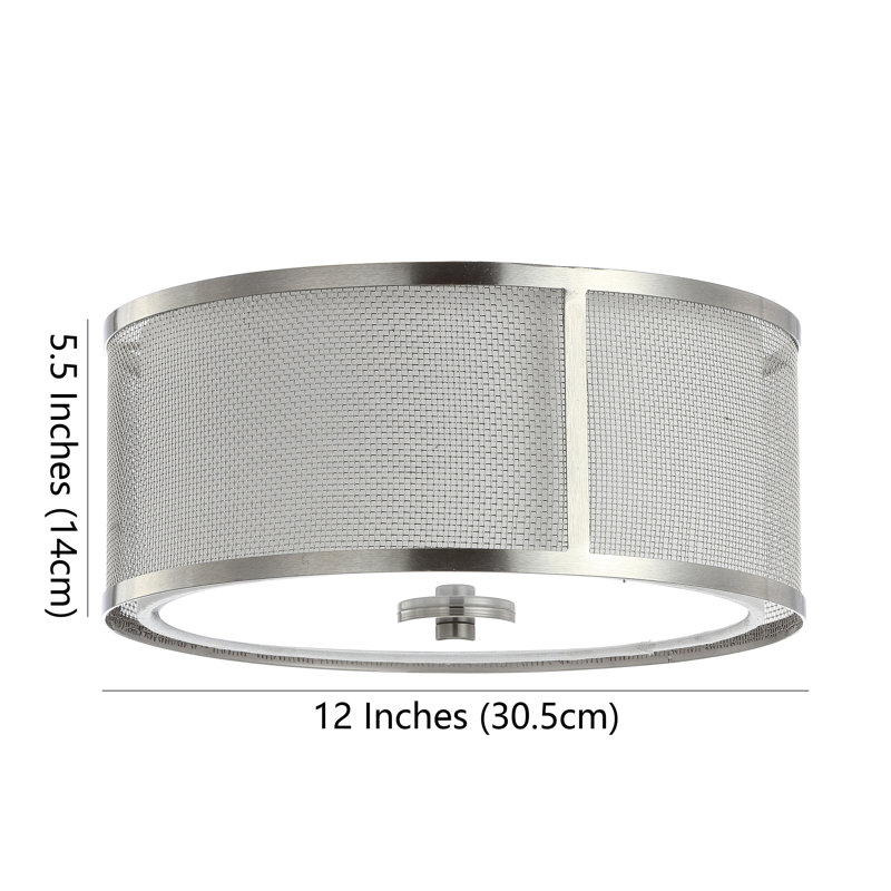 Branden Flush Mount, Nickel, 5.5" H x 12" W x 12" D