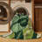 Machine Washable Botanical Green Area Rug-1858426714