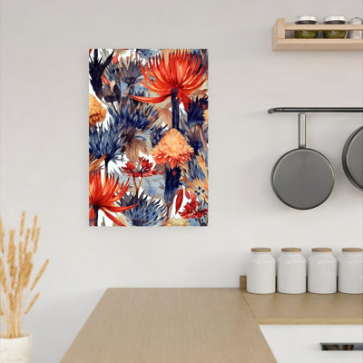 «Vibrant Abstract Blooms Abstract Colorful Modern Nature Spring», art mural