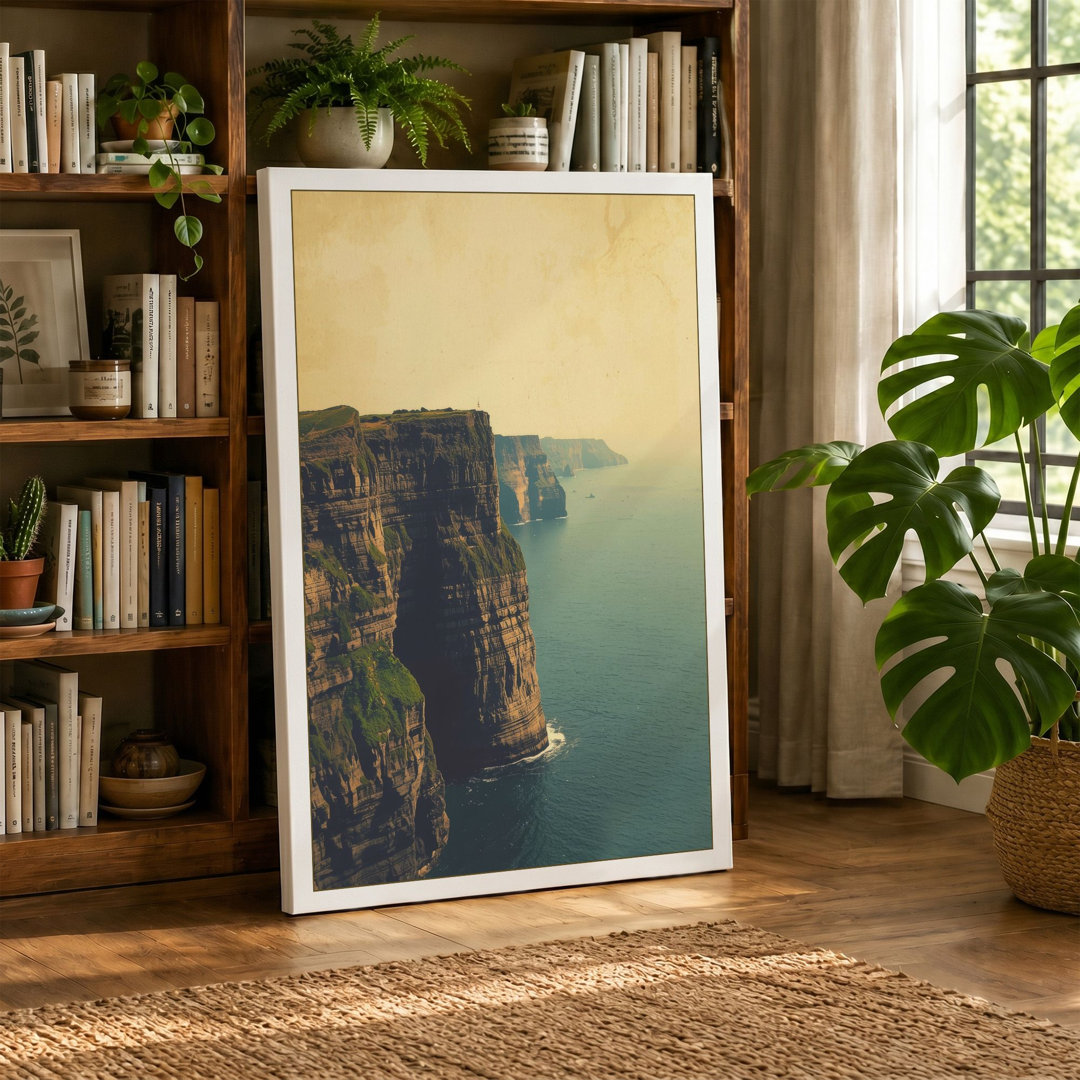 Cliffs and Ocean Coastal Canvas Art Print