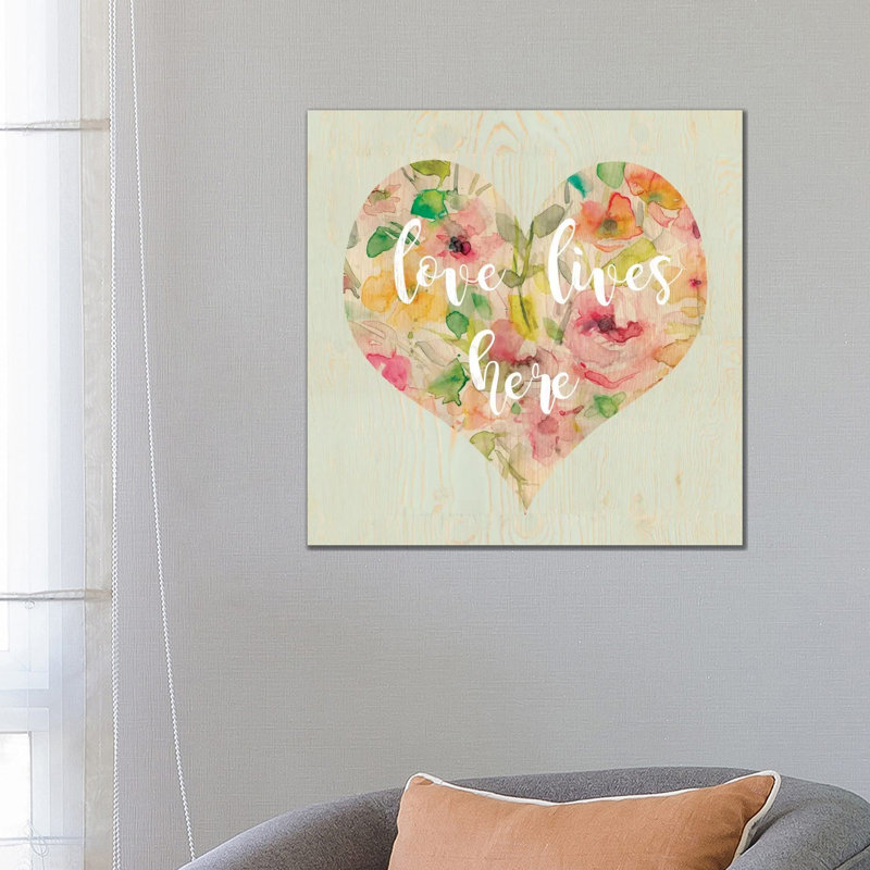 Love Lives Here by Carol Robinson - Wrapped Canvas Print, 66.04 cm H x 66.04 cm W x 1.91 cm D