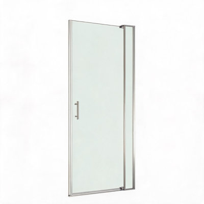 28 inch to 32 inch Brushed Nickel Aluminium Alloy Universal Pivot Shower Door with 72 inch Height and Tempered Glass