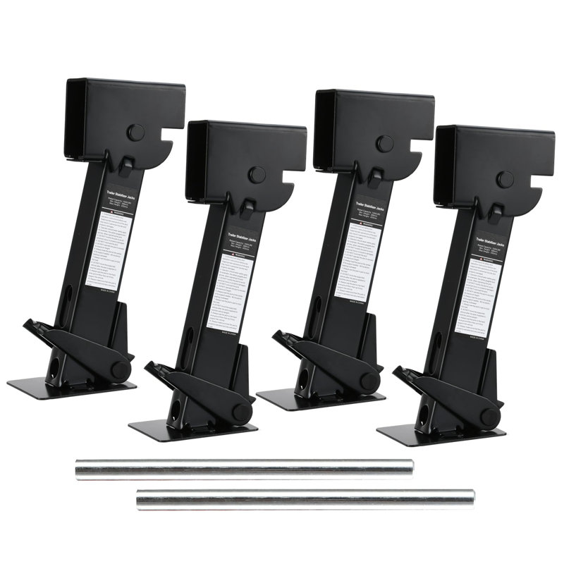 Set Of 4 Trailer Stabilizer Levelling Jacks Folding Telescoping Legs For Travel RV Camper - 1000Lbs Capacity Each