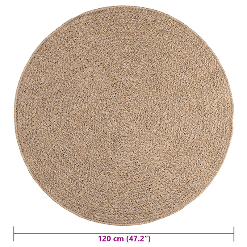 Rug ZIZUR Jute Look Indoor and Outdoor, Round 120cm