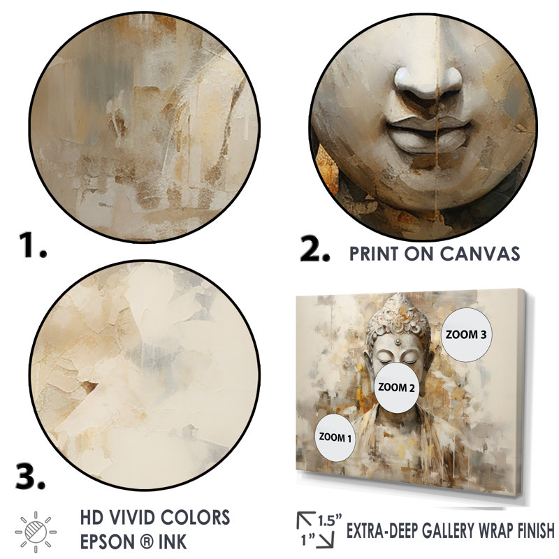 Ensemble d'art mural «bouddhisme» Tivona, Cadre flottant noir, H 32 po x l 48 po