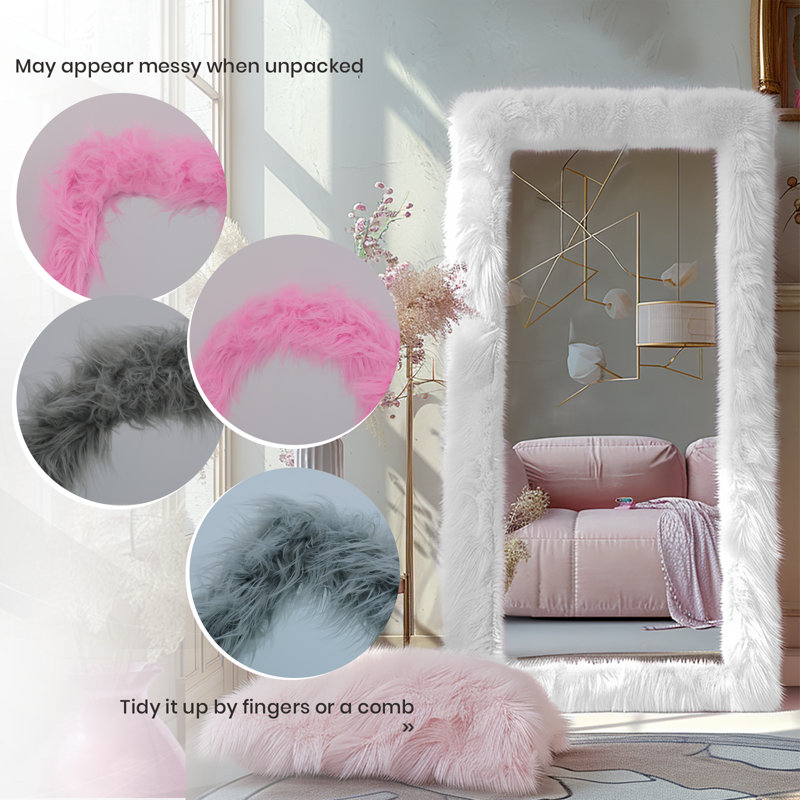 Miroir de plancher Bohde, 71 po x 32 po, Rose