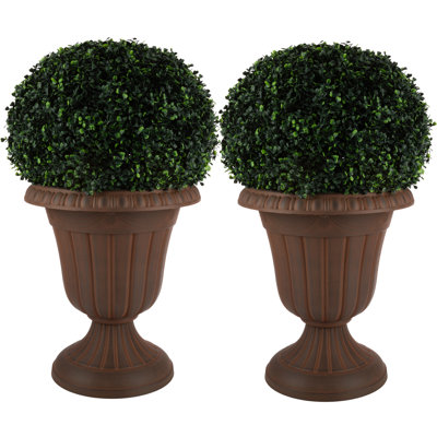 Semirah Outdoor Planter - 16x18-Inch Urn Planters - Plastic Plant Pots for Indoor, Outdoor, or Front Porch Decor - Flower Pots by Pure Garden