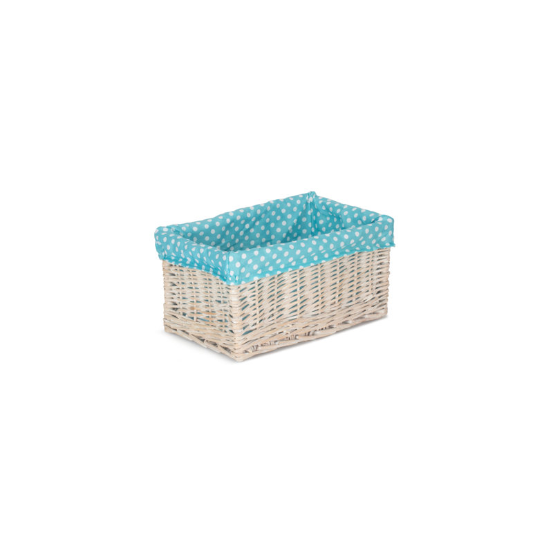 Wicker Willow Storage Basket with Lining, Medium