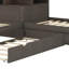 Lit plateforme en L avec armoires de rangement, lit d'angle en bois avec lit gigogne, bureau et lumière DEL-1197098627