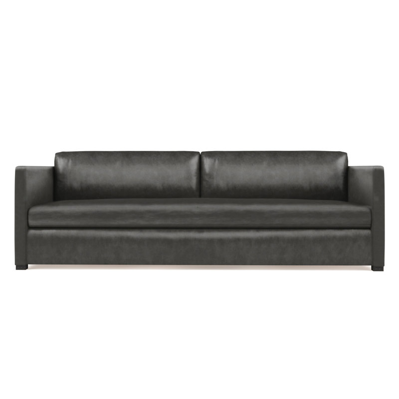 Canapé Madison, H 33 po x l 84 po x P 41 po, Brun foncé, Cuir rétro graphite