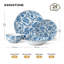 Service de table en porcelaine 24 pièces, assiettes à fleurs bleues et vertes, service pour 6-131123658