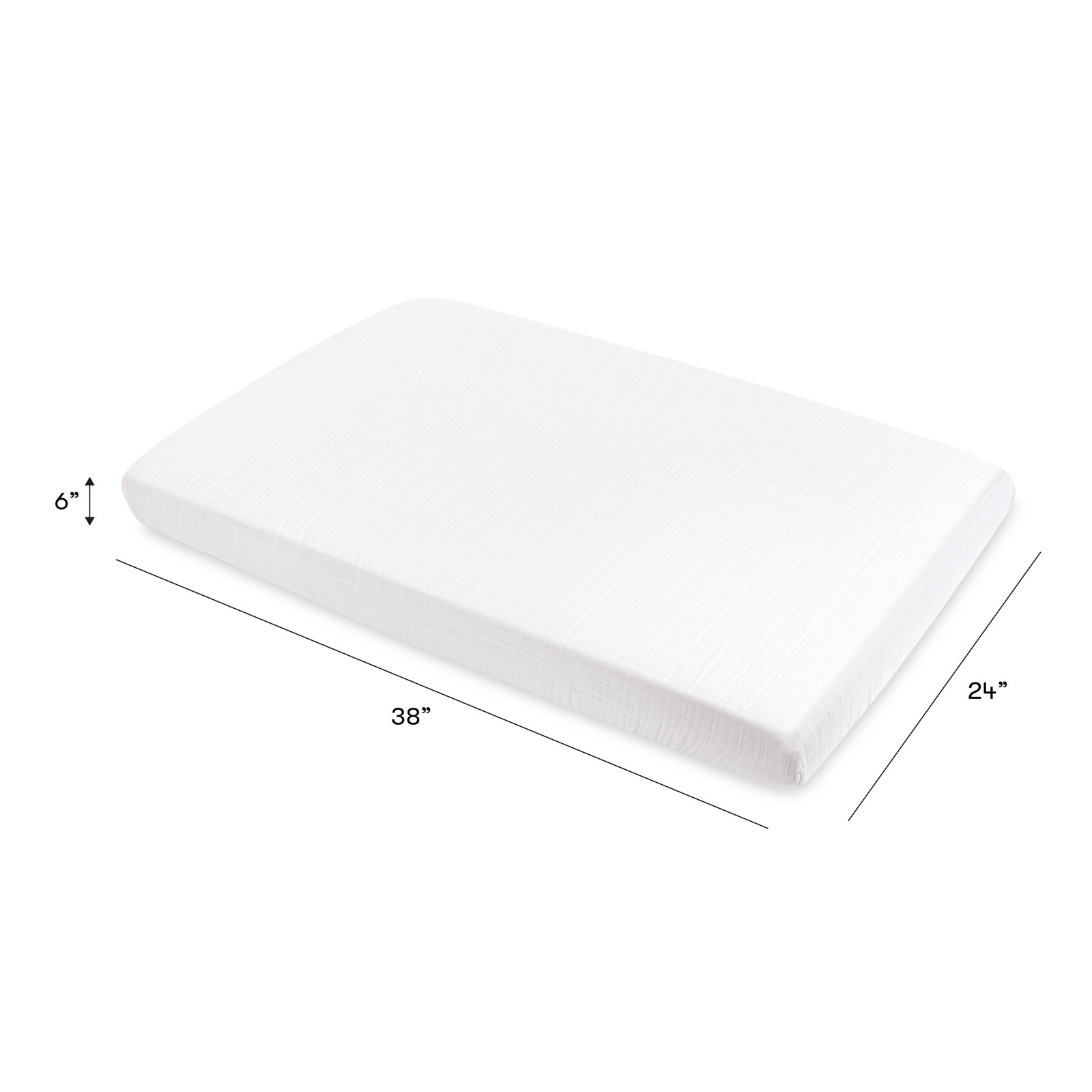 Plain White Muslin Mini Fitted Sheet