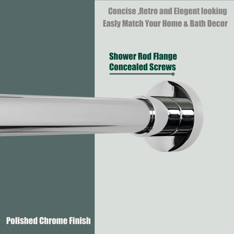Adjustable Chrome Stainless Steel Wall Mounted Shower Rod