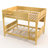 Queen Over Queen Wood Bunk Bed With Side Tray, Storage Shelves And Upgraded Slat System, Light Natural Finish-214647616