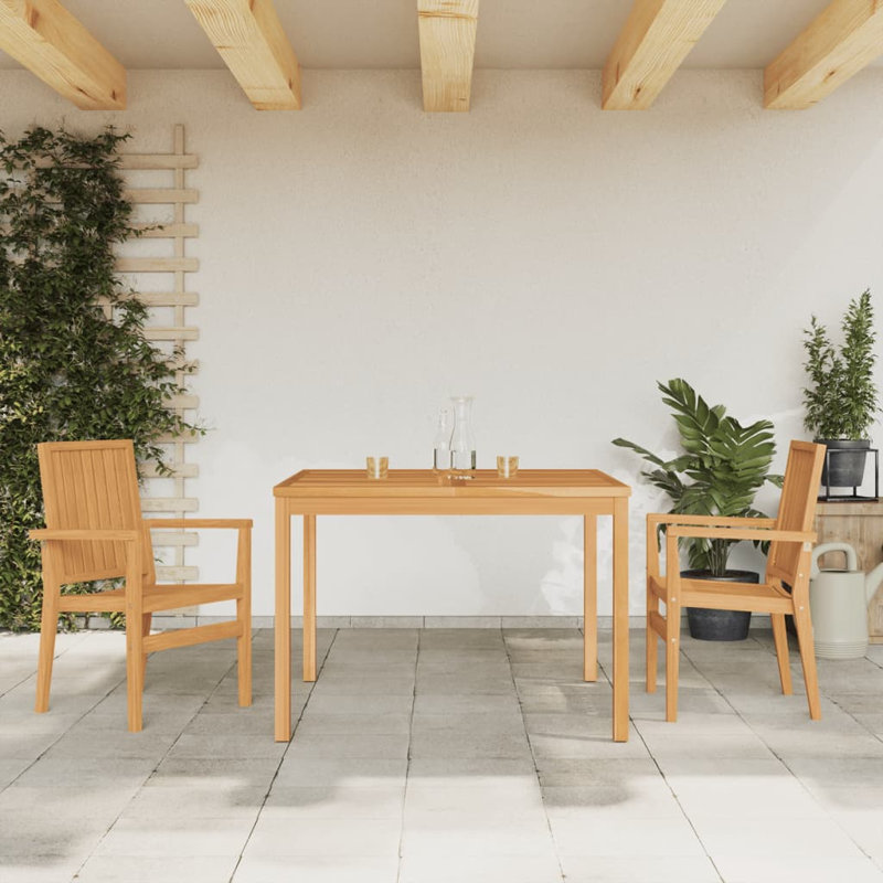 Holweg 2 -Person Solid Wood Dining Set