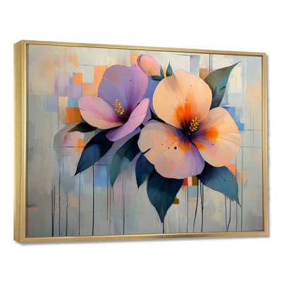 Morning Dew of Geometric Hibiscus I - Hibiscus, art mural