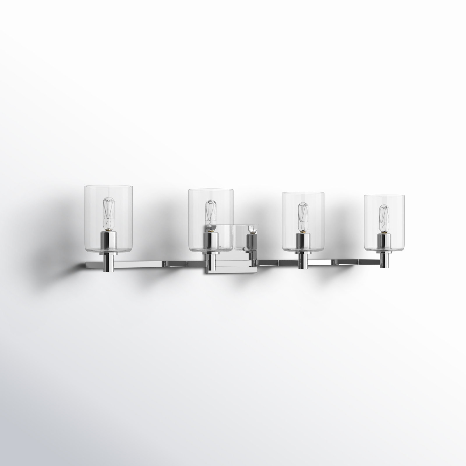 Haines 4 Light Transparent Dimmable Vanity Light, Chrome